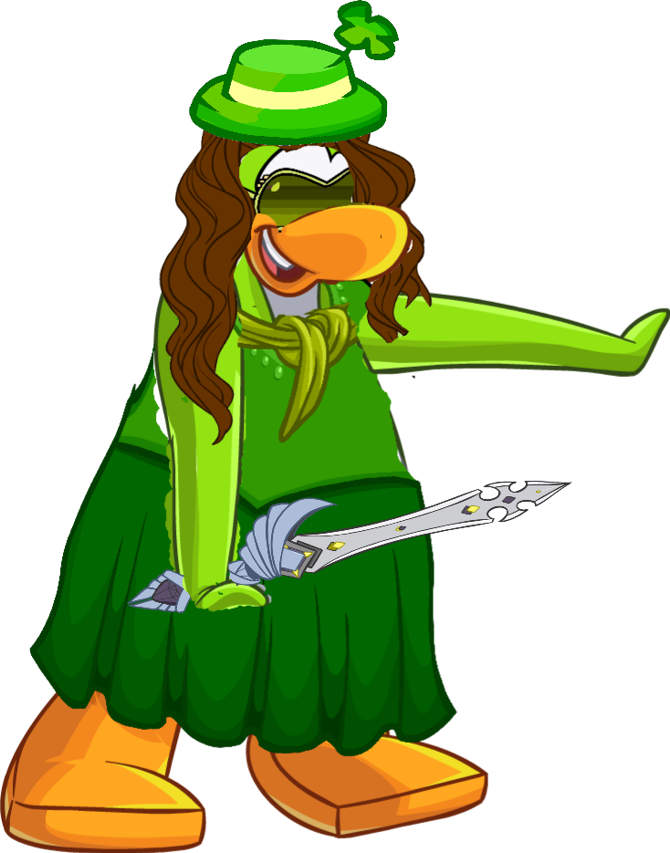 The Shamrock Queen - Cartoon Penguin Clipart (734x935), Png Download
