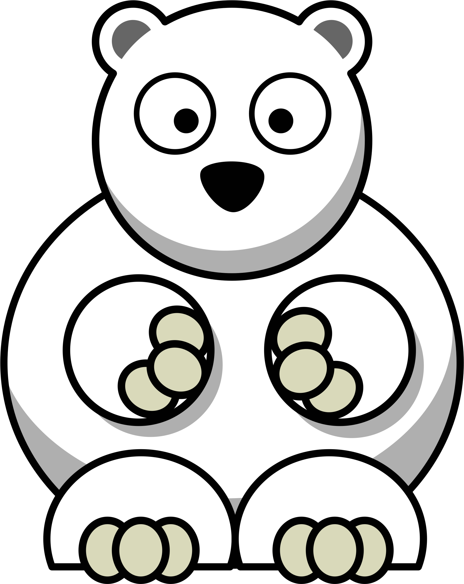 Polar Bear Giant Panda American Black Bear Cartoon - Polar Bear Cartoon Transparent Clipart (750x750), Png Download