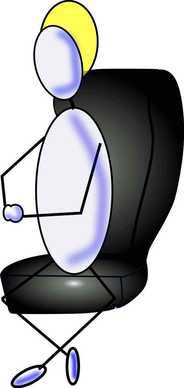 Man Sitting Chair Cartoon - Clip Art - Png Download (600x1261), Png Download