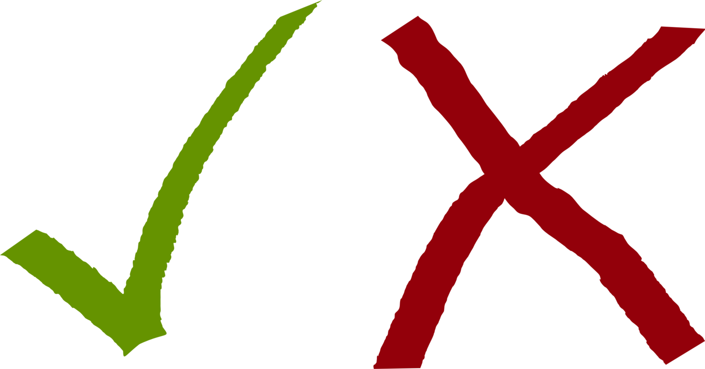 Tick And Cross - Tick And Cross Png Clipart (800x419), Png Download
