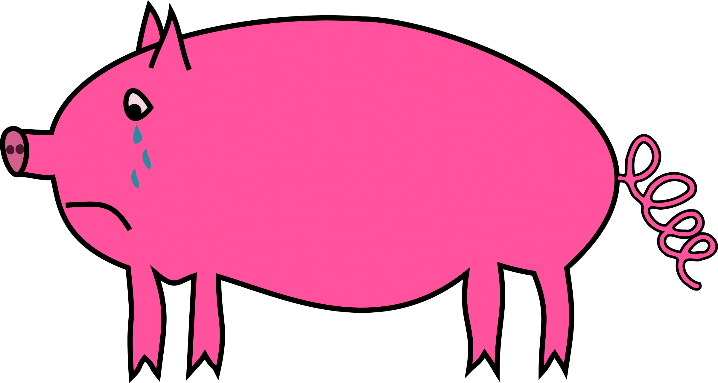 Pig Free To Use Clip Art - Crying Pig Clipart - Png Download (800x428), Png Download