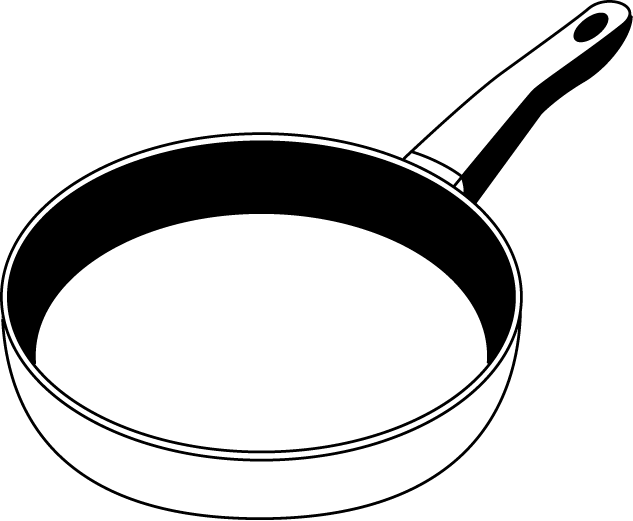 Frying Pans - Pan Clip Art Black And White - Png Download (633x521), Png Download
