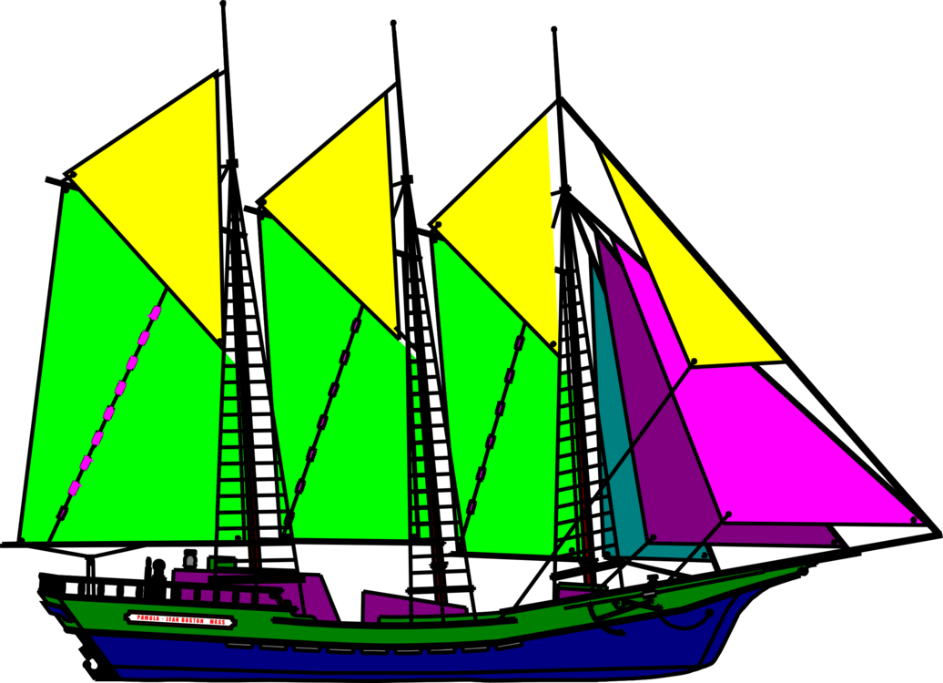 Sailing Ship Sailboat - Tàu Thuyen Clipart (1036x750), Png Download