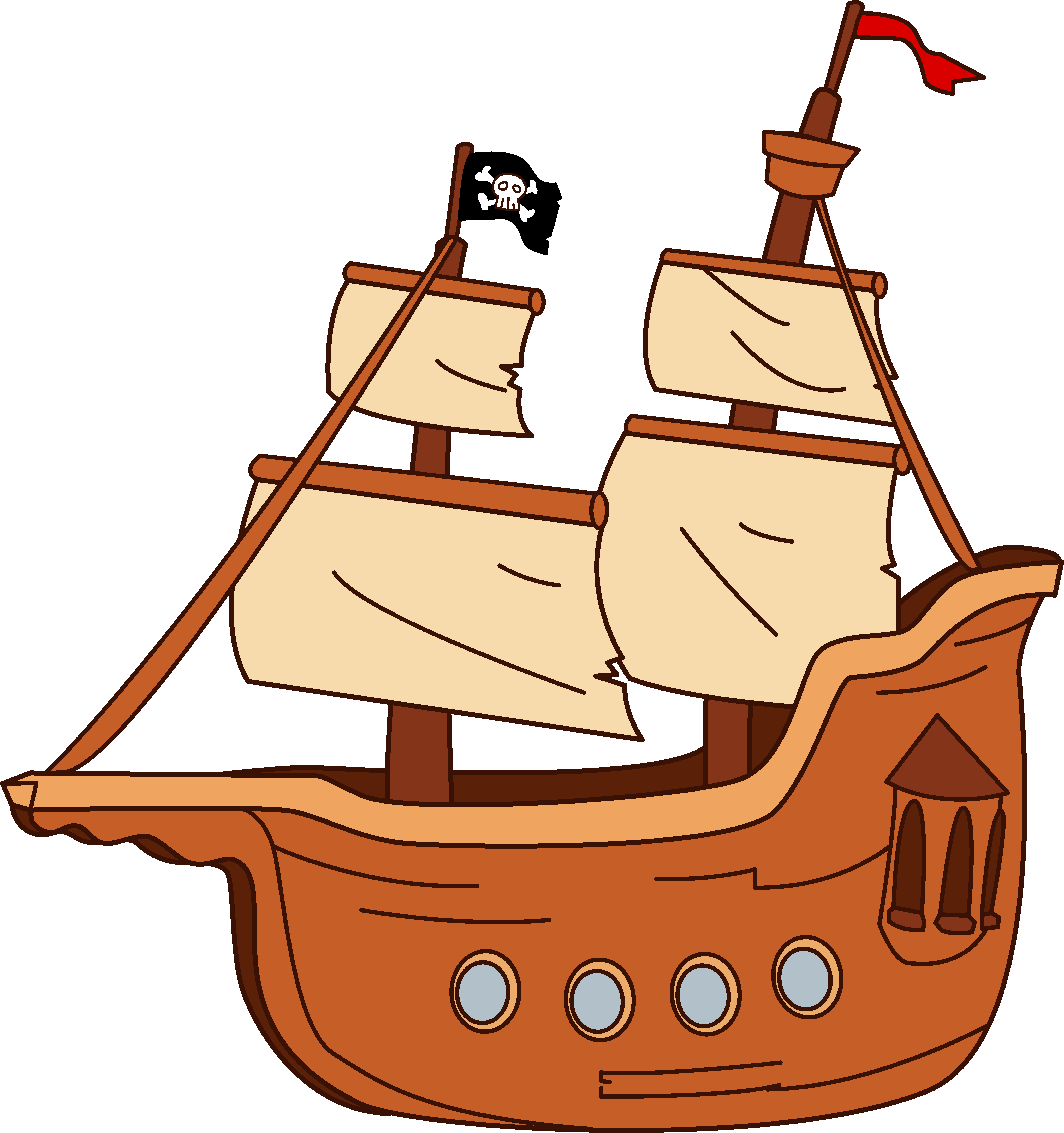 Boat 20clip 20art - Bateau Pirate Dessin Couleur - Png Download (6205x6606), Png Download