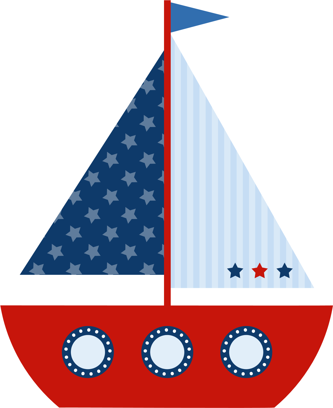 Nautical Sailboat Whale Clipart Personal Use Instant - Baby Sailboat Clipart - Png Download (1500x1800), Png Download