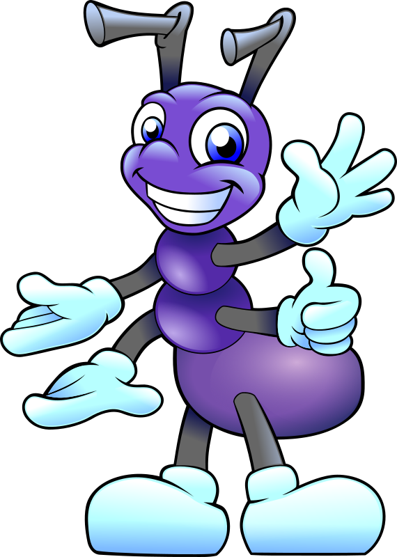 Ants Clipart Friendly - Cartoon Purple Ants - Png Download (570x800), Png Download