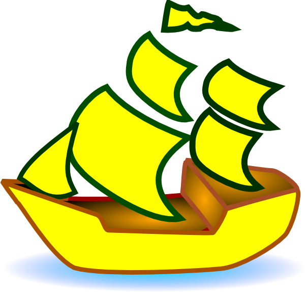 Clipart Black And White Yellow Boat Clip Art At Clker - Boat Clipart - Png Download (600x573), Png Download