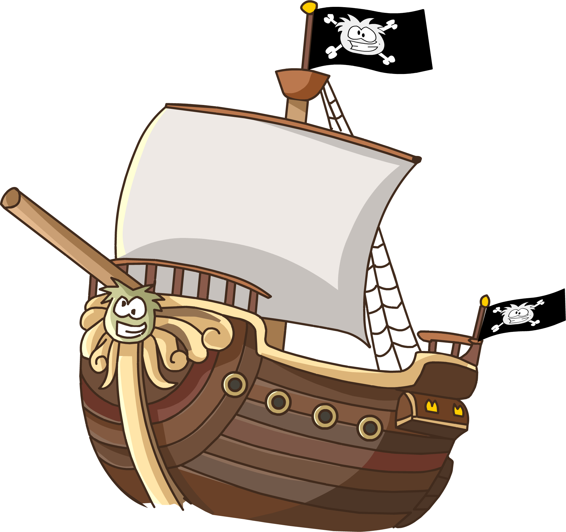 Sailing Ship Clipart Animated - Club Penguin - Png Download (1900x1784), Png Download