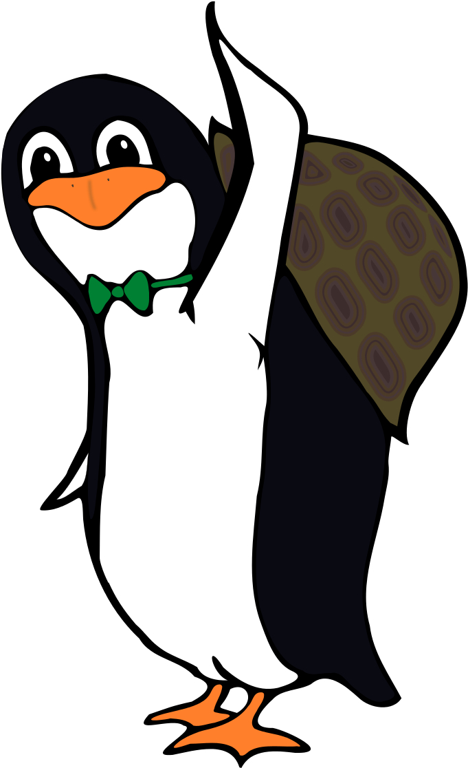 Turtle Penguin Clipart By Moini - Penguin With A Shell - Png Download (814x1200), Png Download