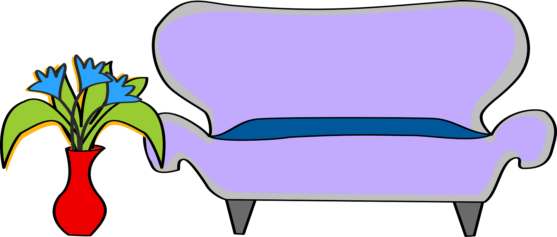 Sofa Clipart - Png Download (800x640), Png Download
