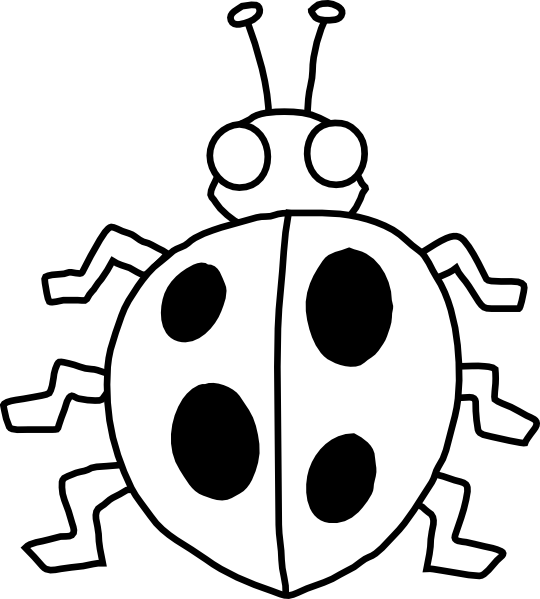 Black - Ladybug Clip Art Black And White - Png Download (540x599), Png Download