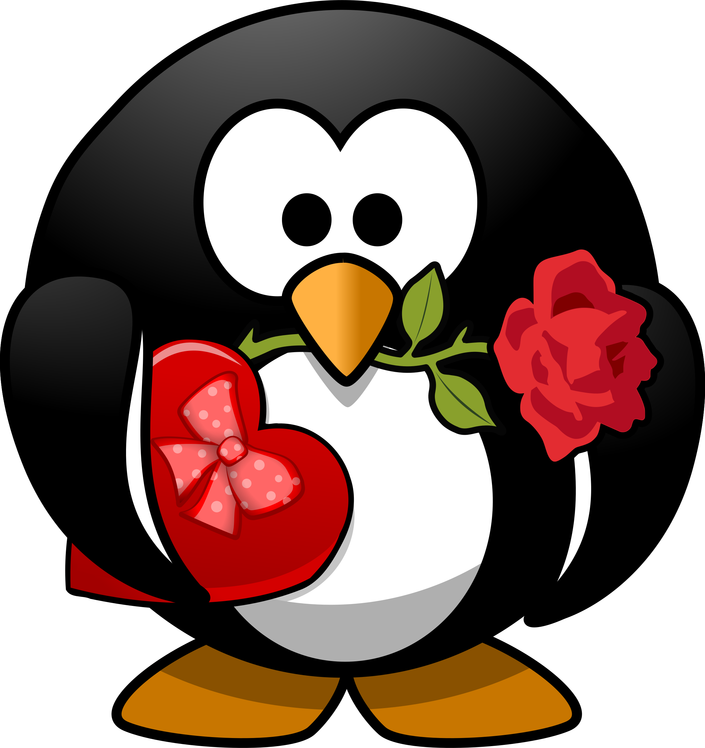 Clipart - Valentine's Day Penguin - Png Download (2260x2400), Png Download