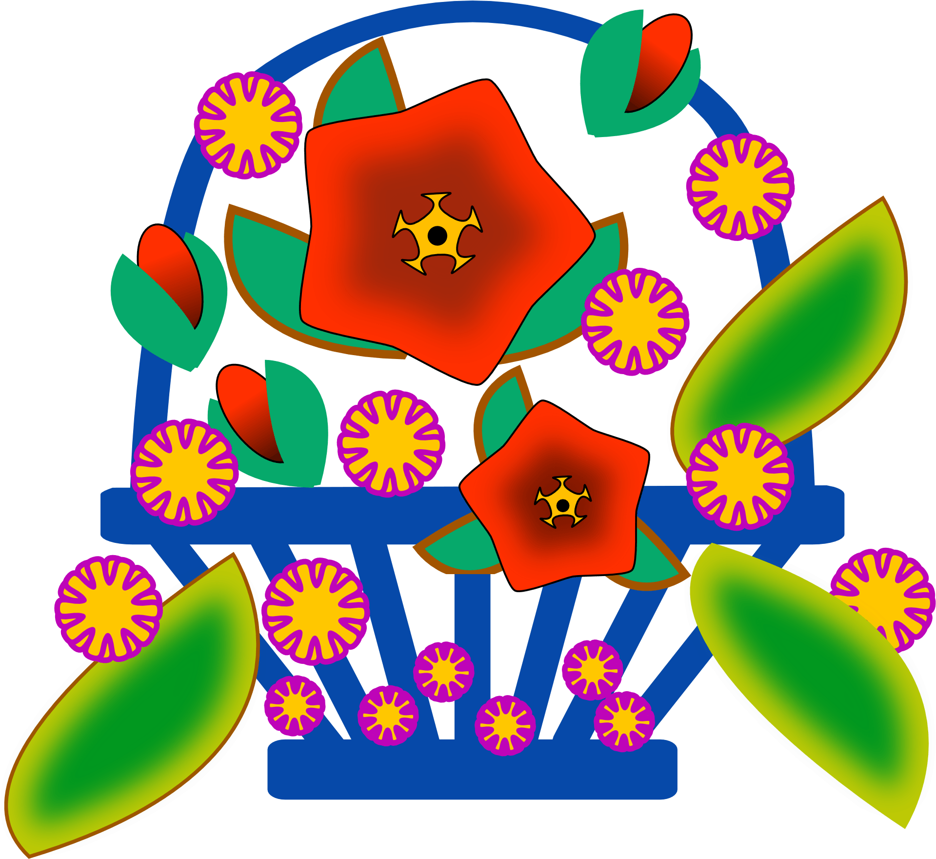 Clipart Flowers In Basket - Png Download (800x800), Png Download