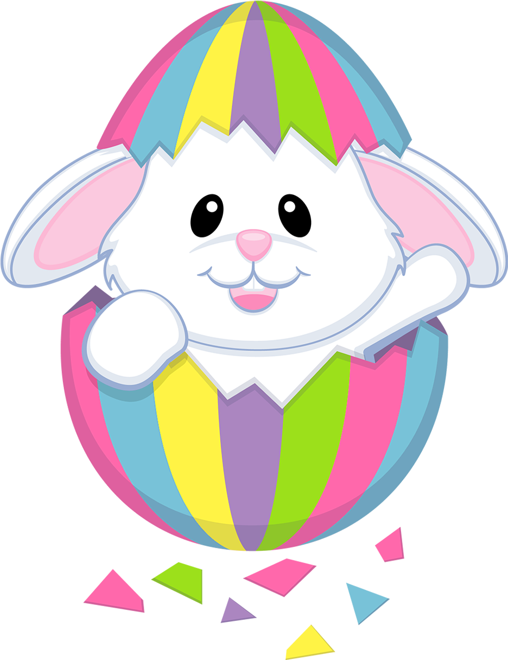 Clipart Easter - Cute Cartoon Easter Bunny - Png Download (1056x1378), Png Download