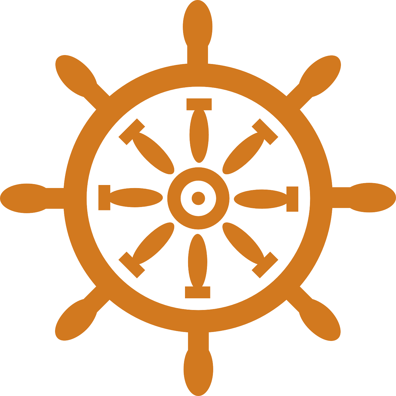 Boat, Wheel Ship Boat Steering Ship Ship Boat Bo - Orange And White Flag With Wheel Clipart (1280x1280), Png Download