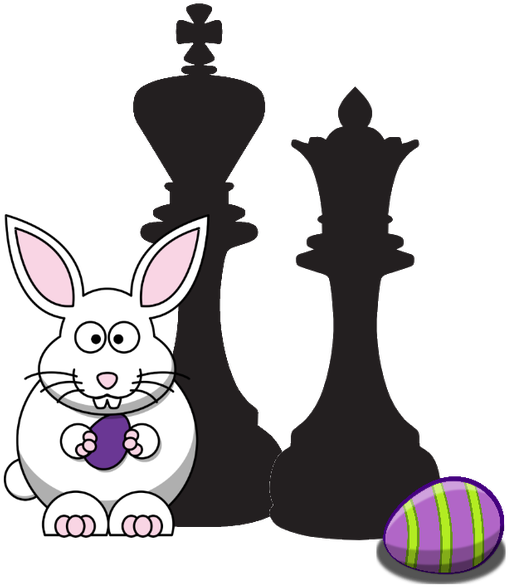 Free Chess Easter Clipart - White Easter Bunny Shower Curtain - Png Download (526x599), Png Download