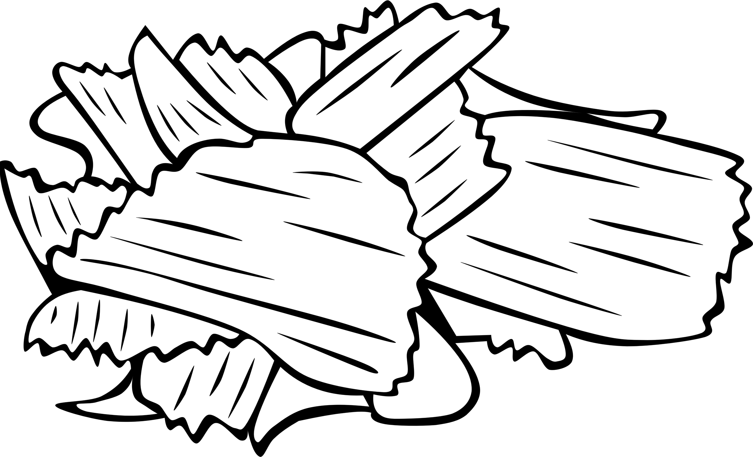 Potato Chip Snack French Fries Black And White - Potato Chips Clip Art - Png Download (1235x750), Png Download