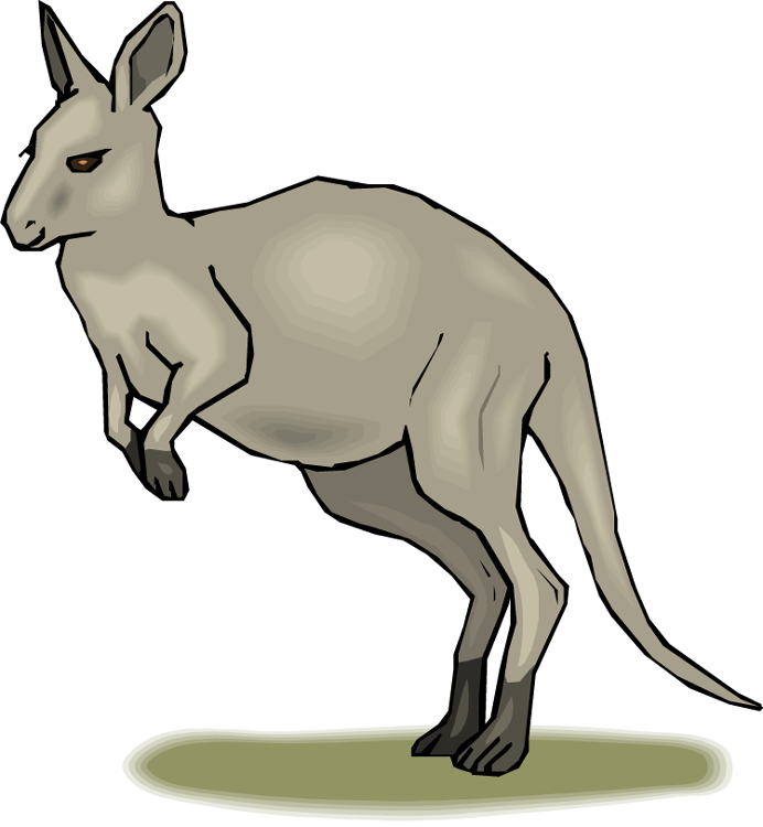 Free Kangaroo Clipart - Grey Kangaroo Cartoon - Png Download (692x750), Png Download