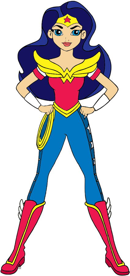 Supergirl Batgirl Batgirl Wonder Woman - Wonder Woman Dc Super Hero Clipart (425x902), Png Download