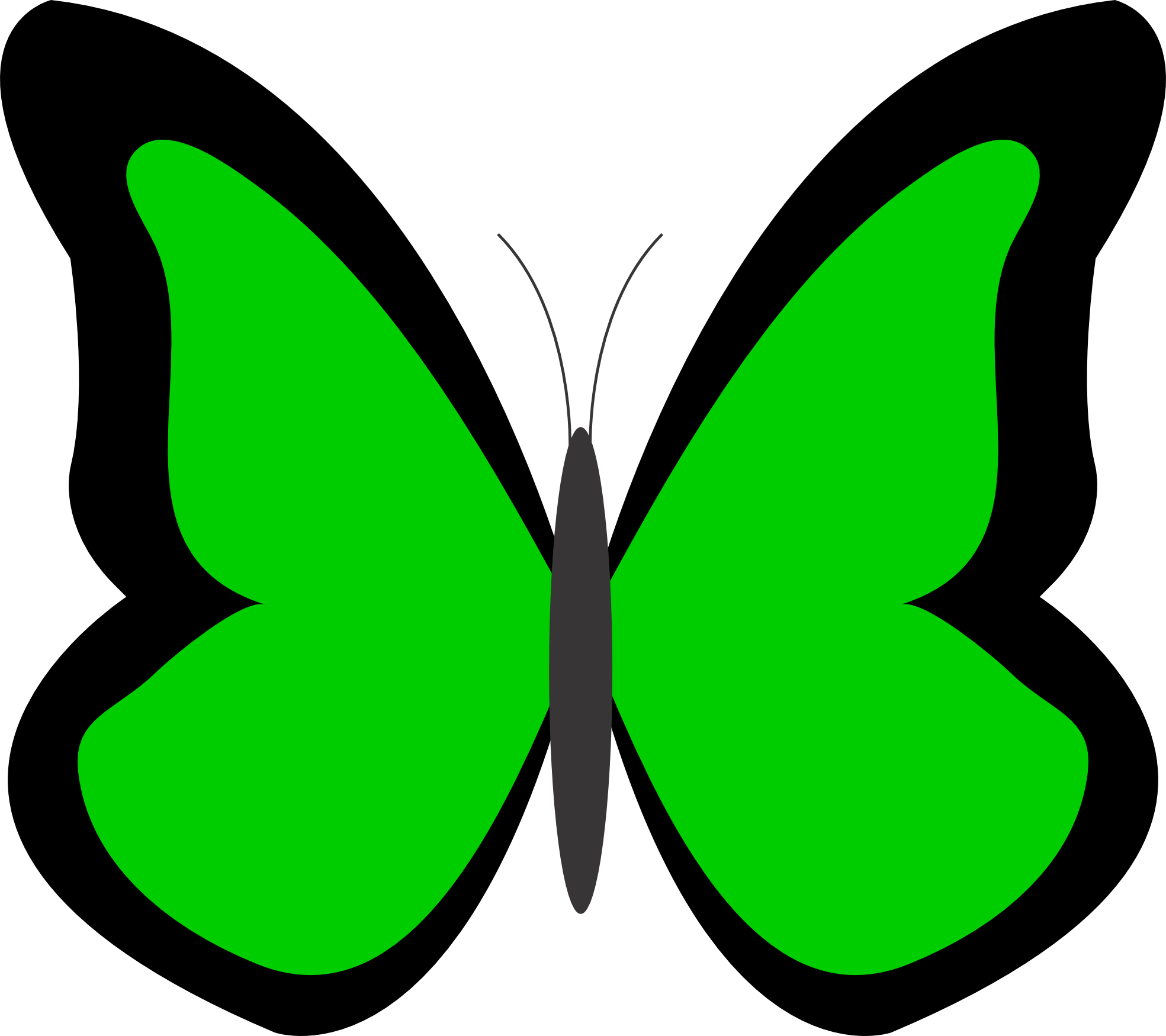 Sky Clipart Butterfly - Butterfly Clip Art Green - Png Download (1969x1750), Png Download