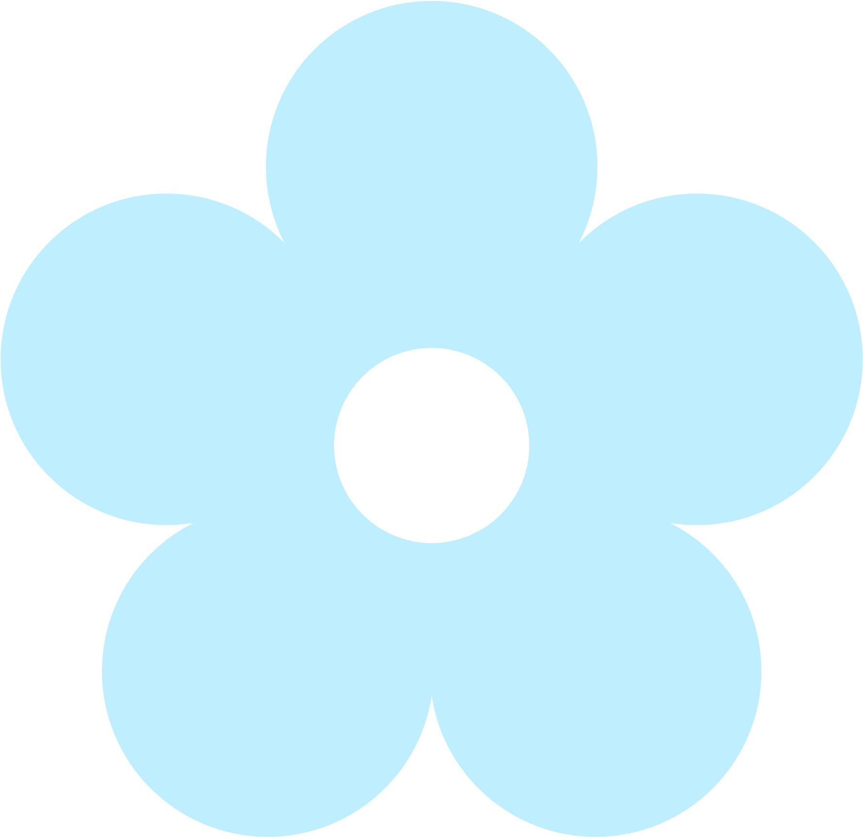 Light Blue Clipart Light Pink - Simple Flower Drawing With Color - Png Download (1969x1952), Png Download