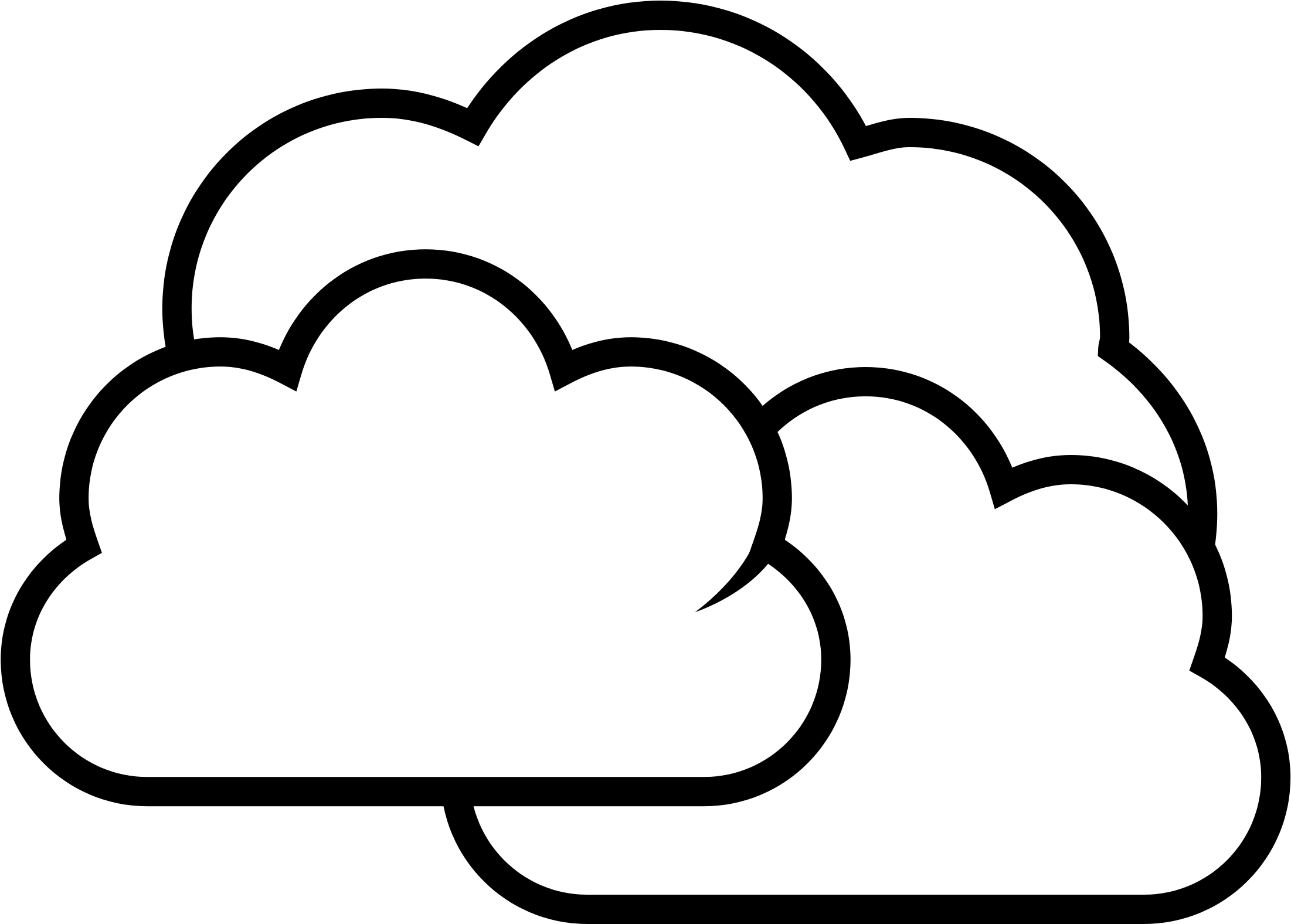 In The Sky Clipart Black And White - Cloudy Black And White - Png Download (2400x2400), Png Download