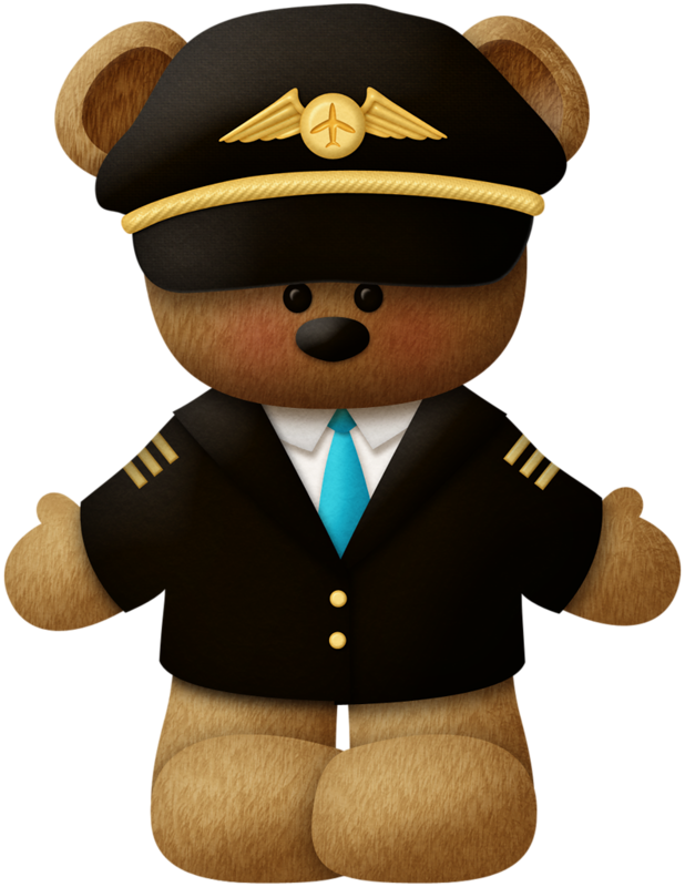Clip Art Library Stock Airline Pilot Clipart - Ursinhos Aviadores Convite - Png Download (618x800), Png Download