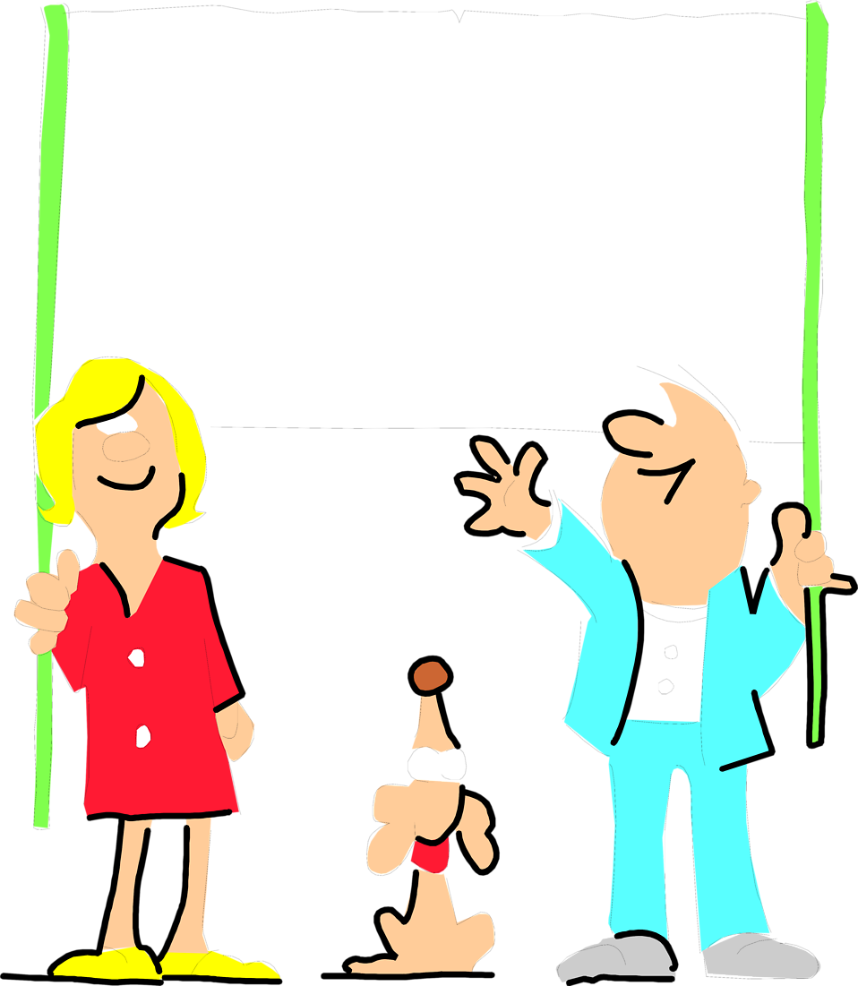 Download Clip Art Royalty Free Library Goldberg Swirl - Man And Woman Holding Sign Clipart - Png Download (958x1101), Png Download