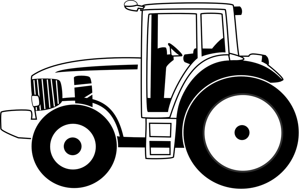 Graphic Black And White Library U T Spare Parts Hydraulic - Tractor Black White Png Clipart (1000x633), Png Download