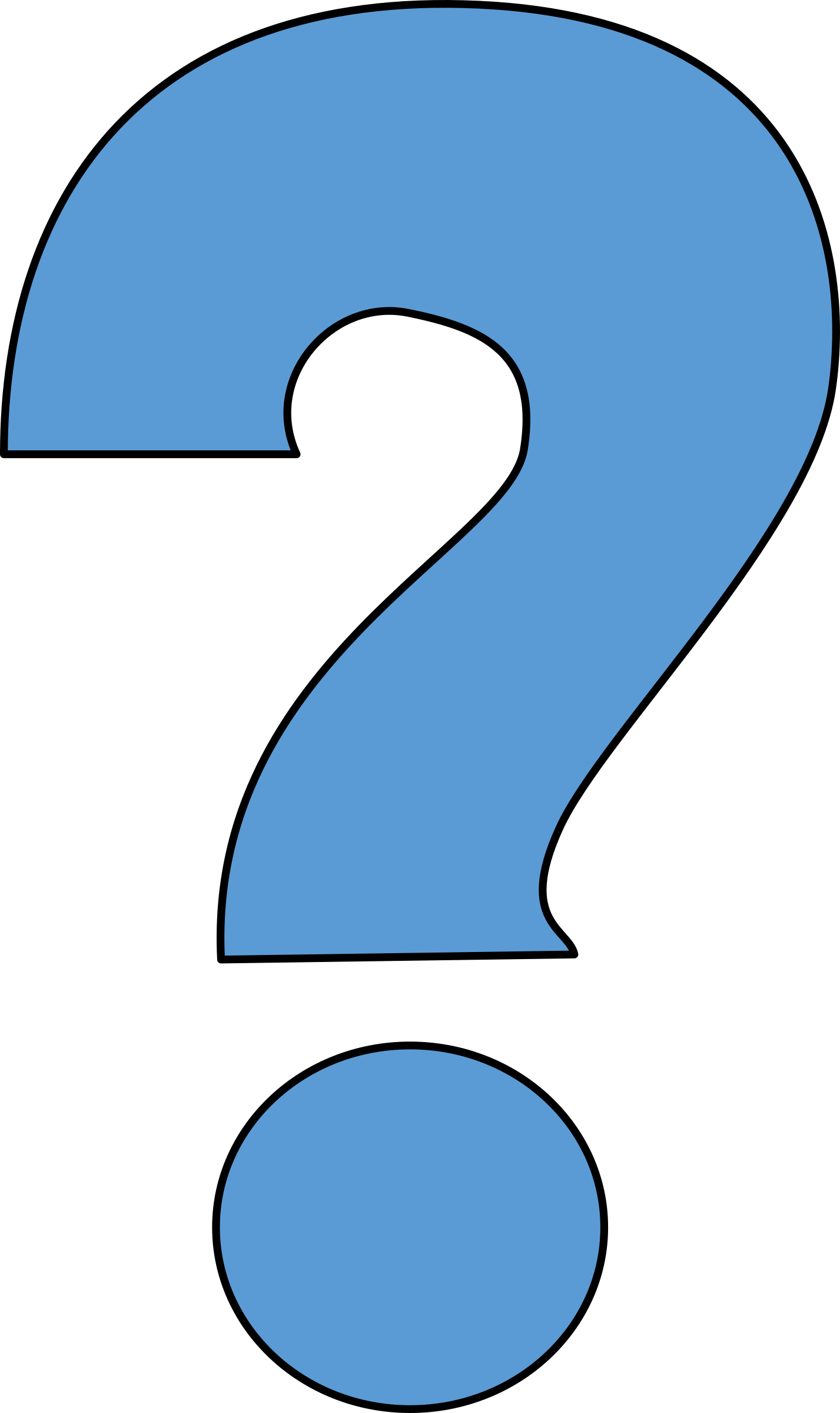 Question Mark Clipart Bubble Letter - Question Mark Blue Clipart - Png Download (1427x2400), Png Download