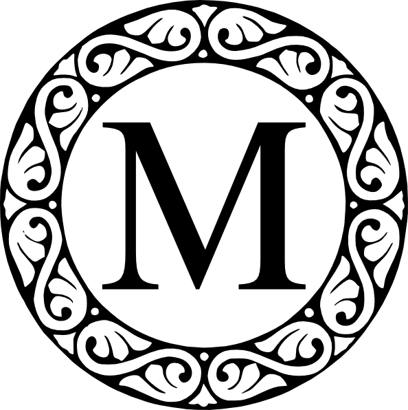 S Monogram Clipart Free - Letter M In Circle - Png Download (594x596), Png Download