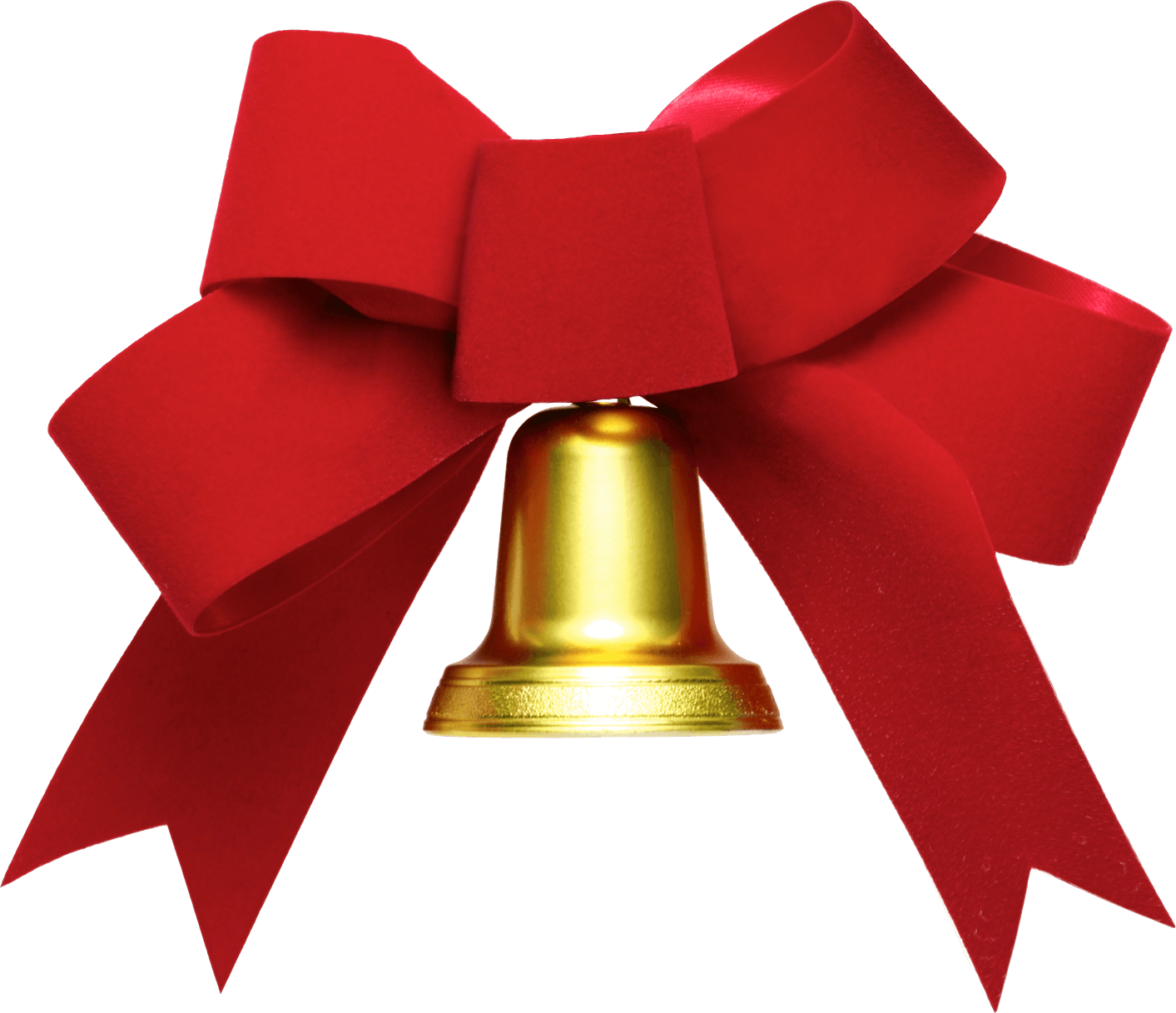 Ribbon Bow Bell - Bell With Ribbon Transparent Clipart (1413x1217), Png Download