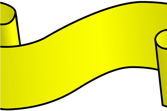 Scroll Clipart Golden - Cintas Decorativas Amarillas Png Transparent Png (640x480), Png Download