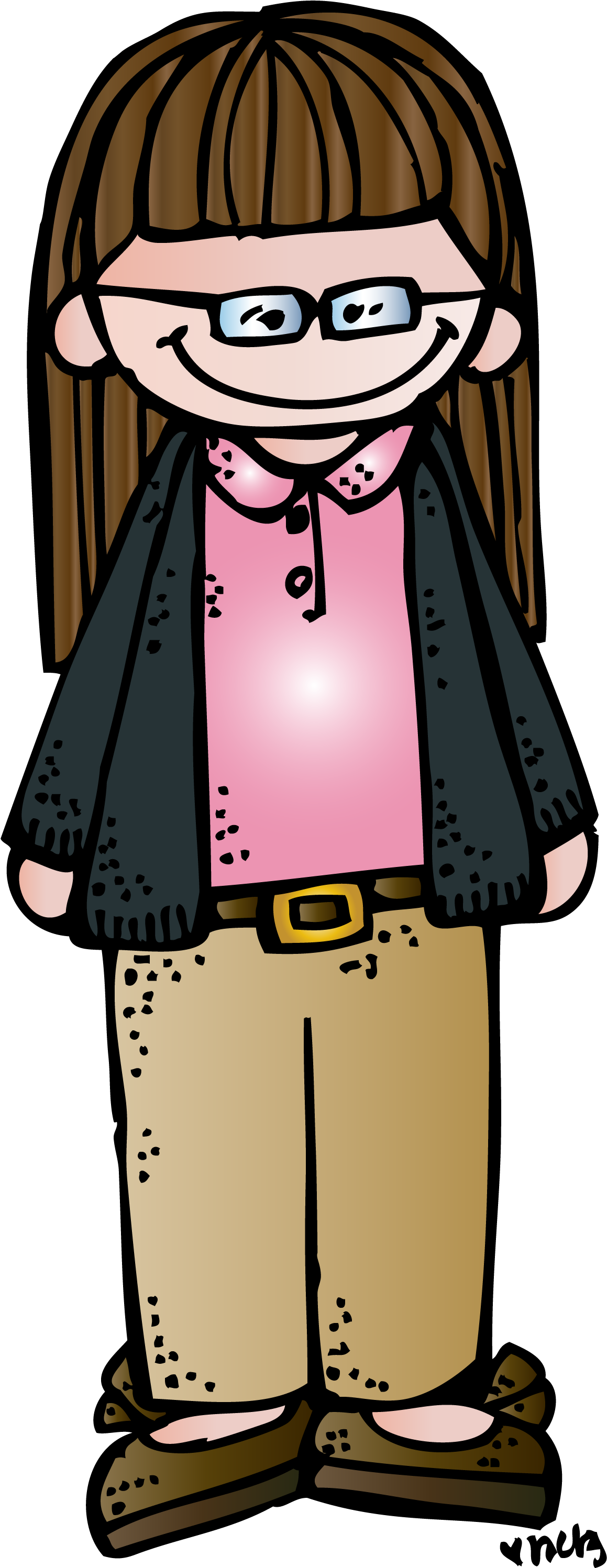 Kids Scrapbook, Educlips, Happy Kids, Girls With Glasses, - Melonheadz Teacher With Glasses - Png Download (1188x3000), Png Download