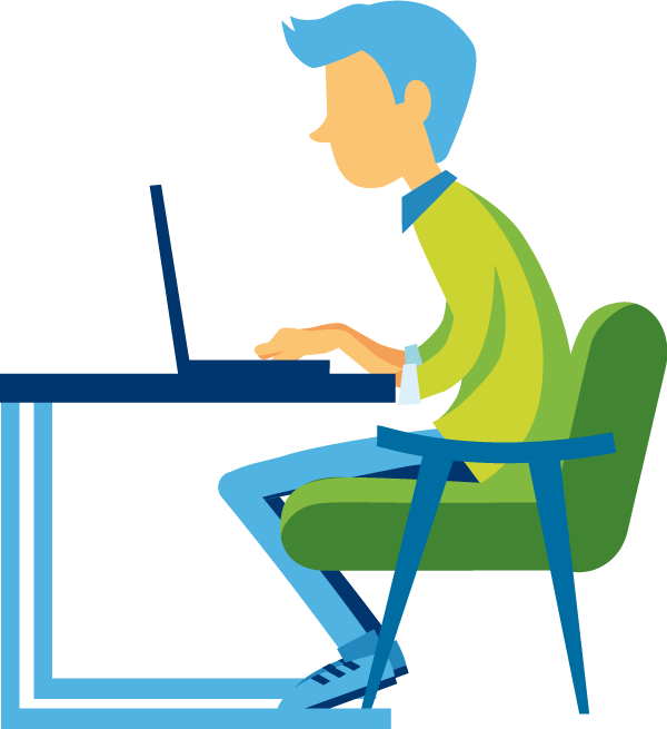 Desk Clipart Step To Success - Sitting - Png Download (600x655), Png Download