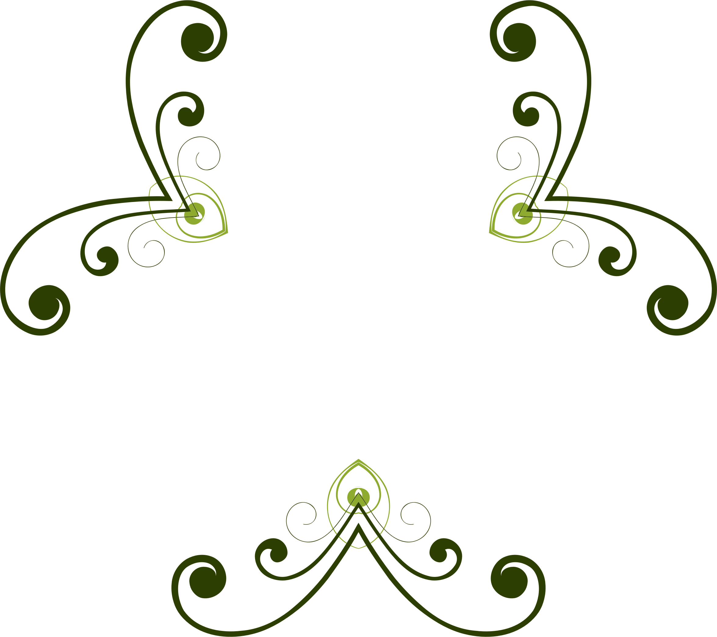 Big Image - Flourish Flower Design Png Clipart (2350x2088), Png Download