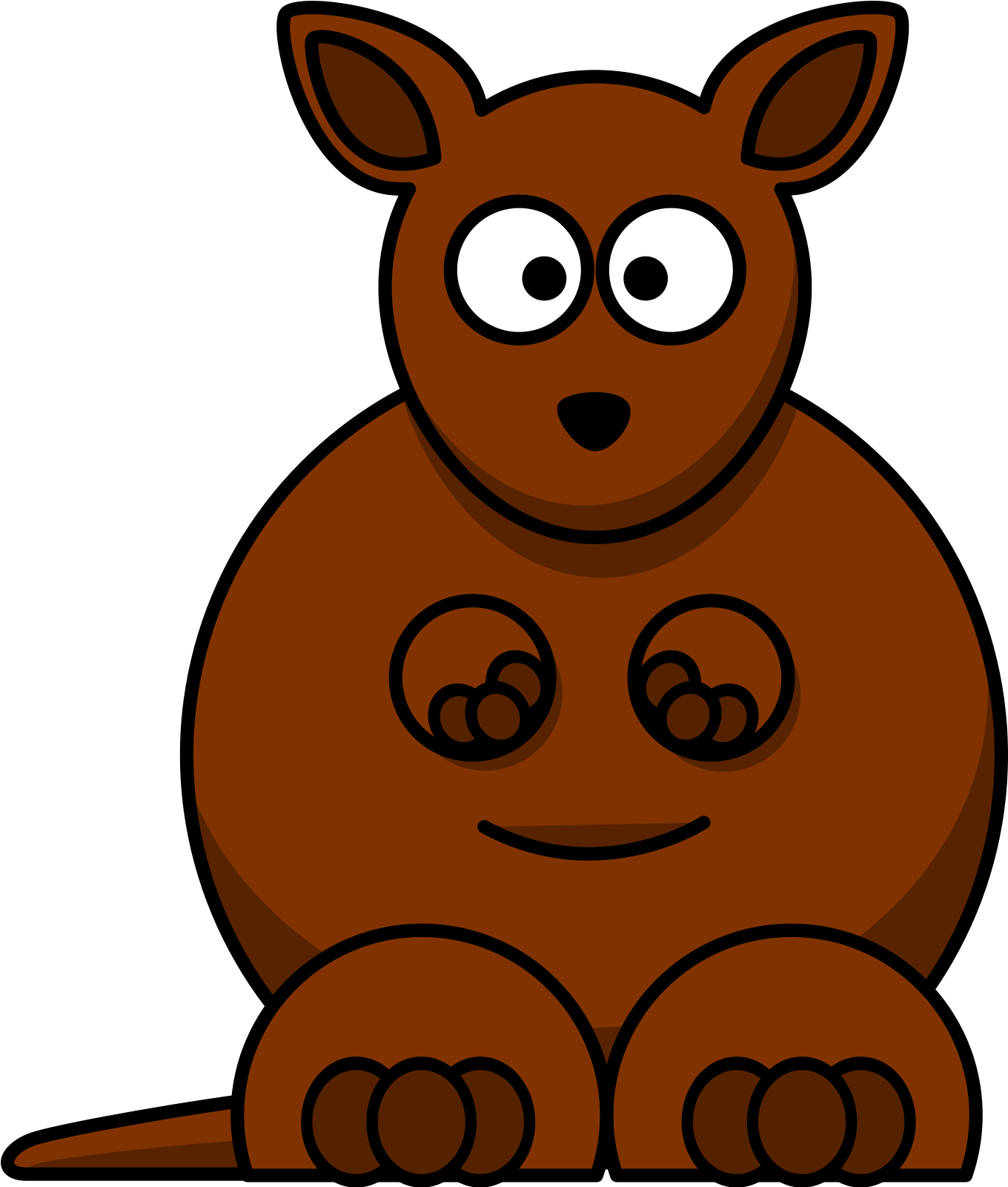 Cute Cartoon - Cartoon Kangaroo Clip Art - Png Download (850x1000), Png Download
