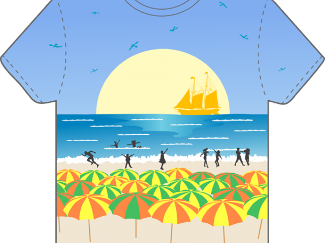 Beach Theme T Shirt Clipart (640x480), Png Download