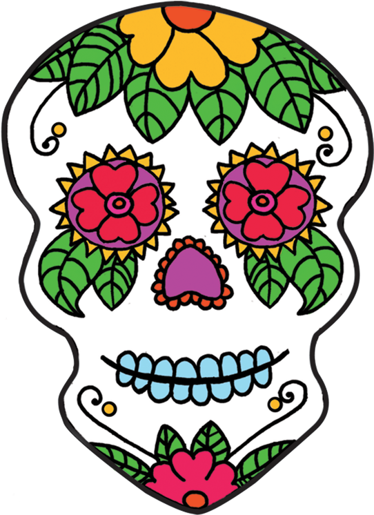 Sugar Skull Clipart Transparent Background - Dia De Los Muertos Skull Cliparts - Png Download (1160x772), Png Download