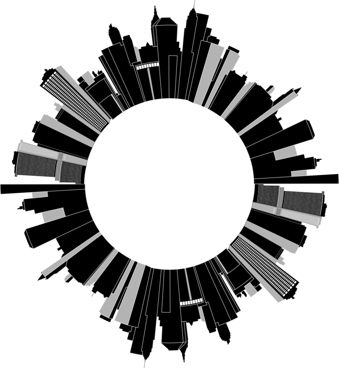 Cityscape Skyline Skyscraper Building Sticker - Clip Art Perkotaan Picsart - Png Download (690x750), Png Download