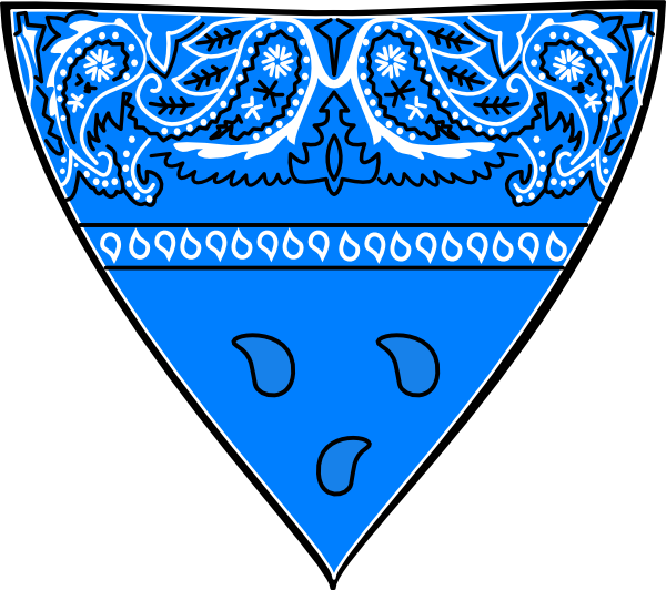 Blue Clip Art At - Blue Bandana Clipart - Png Download (600x532), Png Download