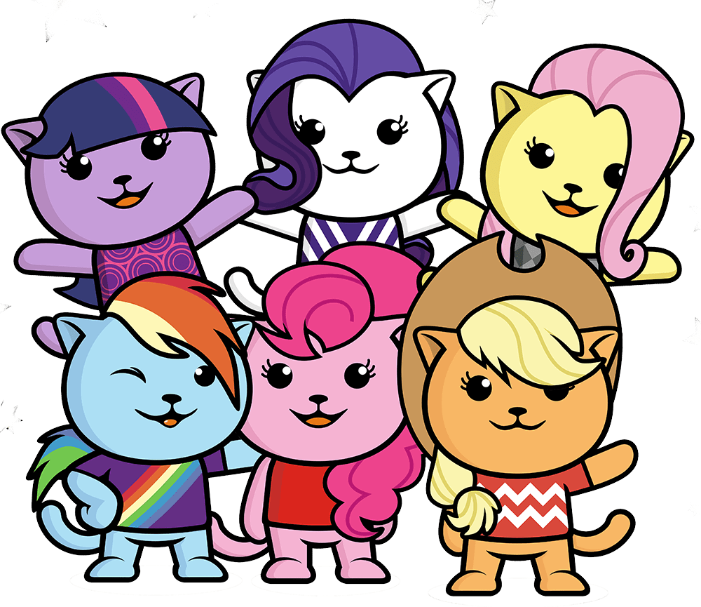 Io Logo With My Little Pony Style Cats - Cartoon Clipart (1000x865), Png Download