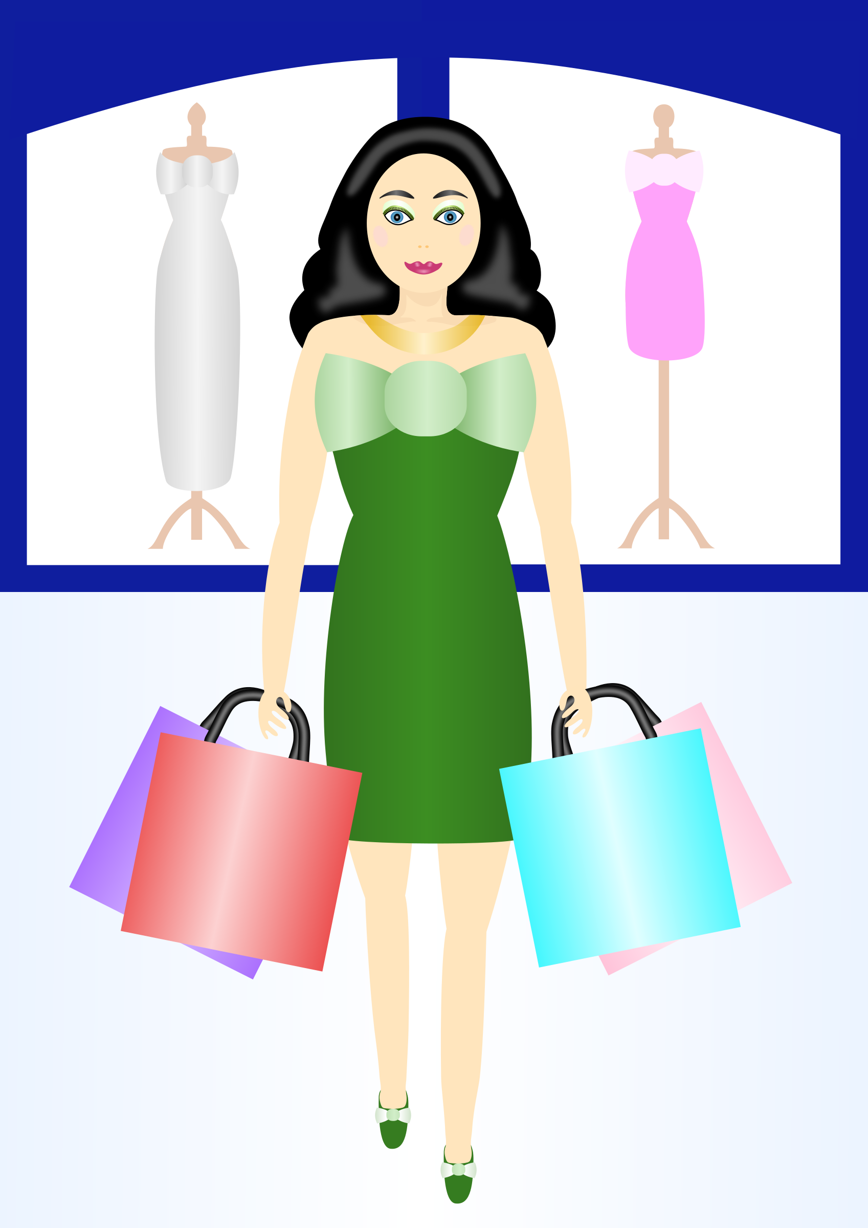 Clipart Info - Woman For Shopping Clipart - Png Download (566x800), Png Download