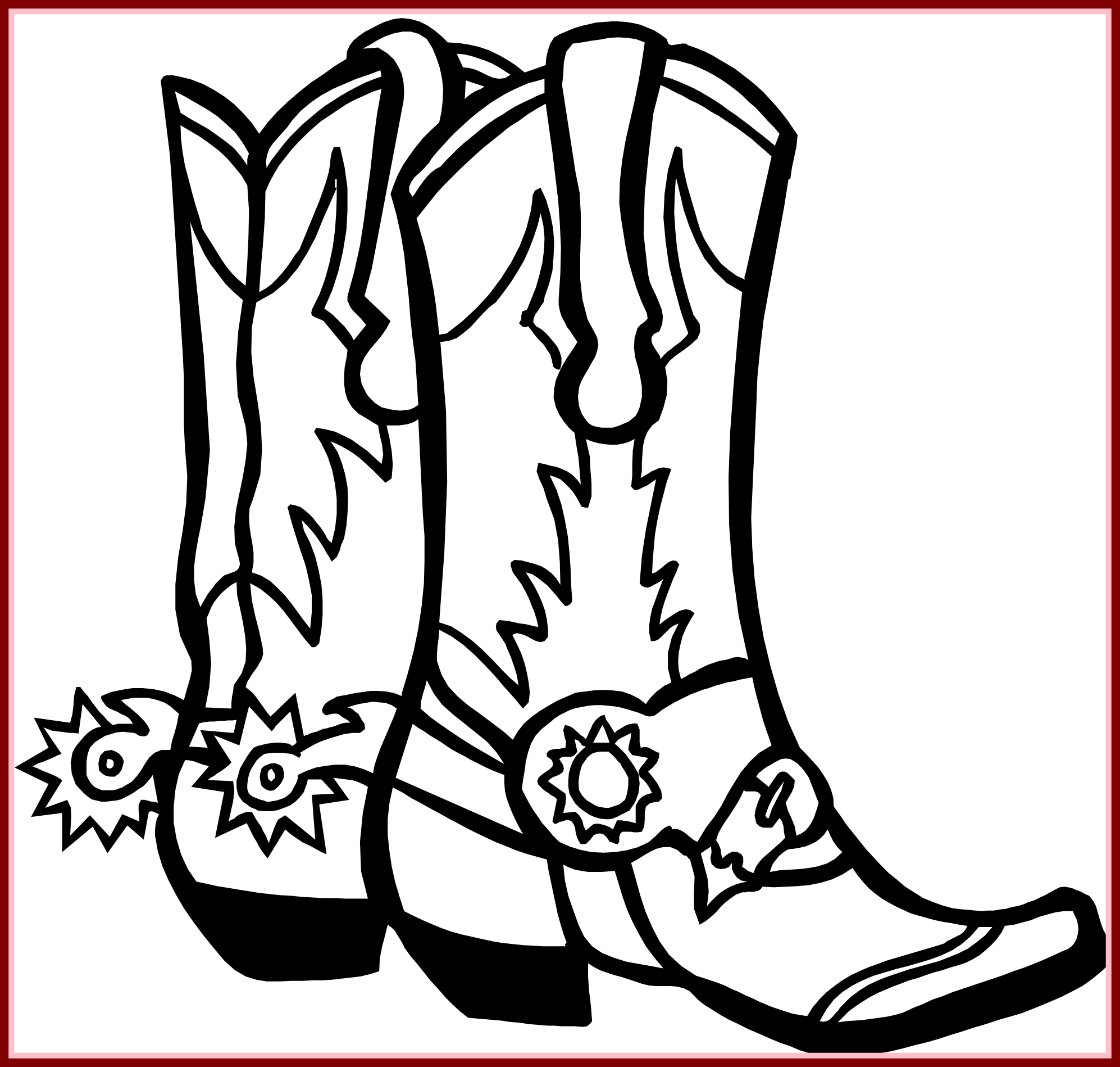 Appealing Best Black U White Clip Art - Cowboy Boots Black And White - Png Download (1994x1898), Png Download