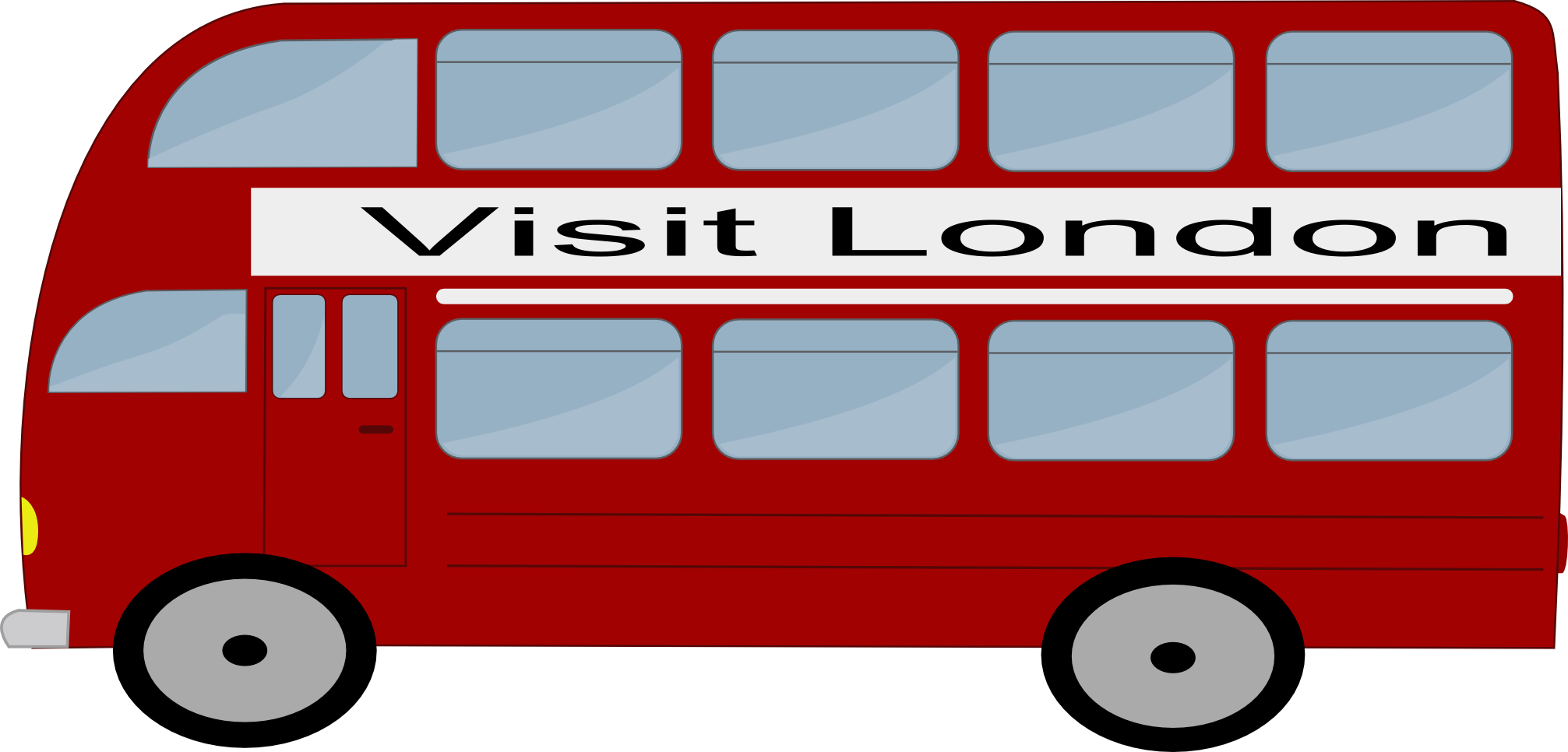 Bus London Animasi Clipart (2013x966), Png Download