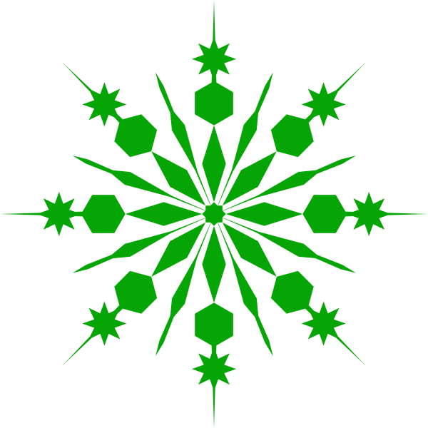 Shower Green Snowflake Clipart (600x600), Png Download