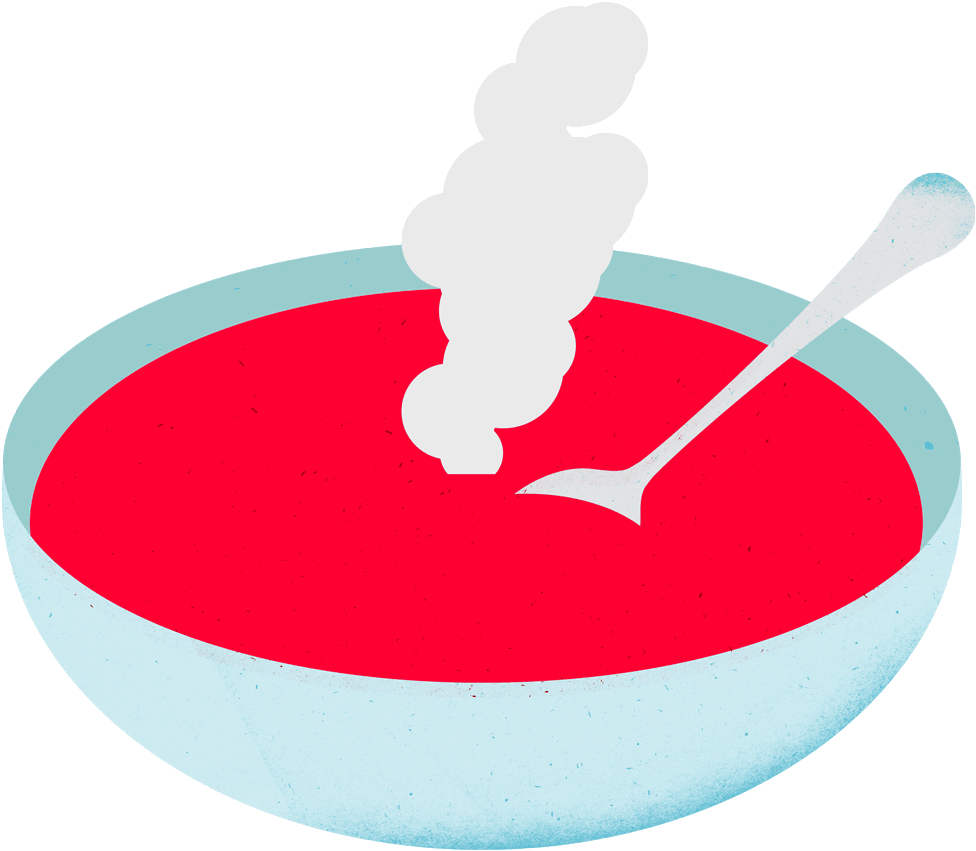 Tomatoketchupsplat Kettle Emptybowlwithsoup - Canoeing Clipart (1000x878), Png Download