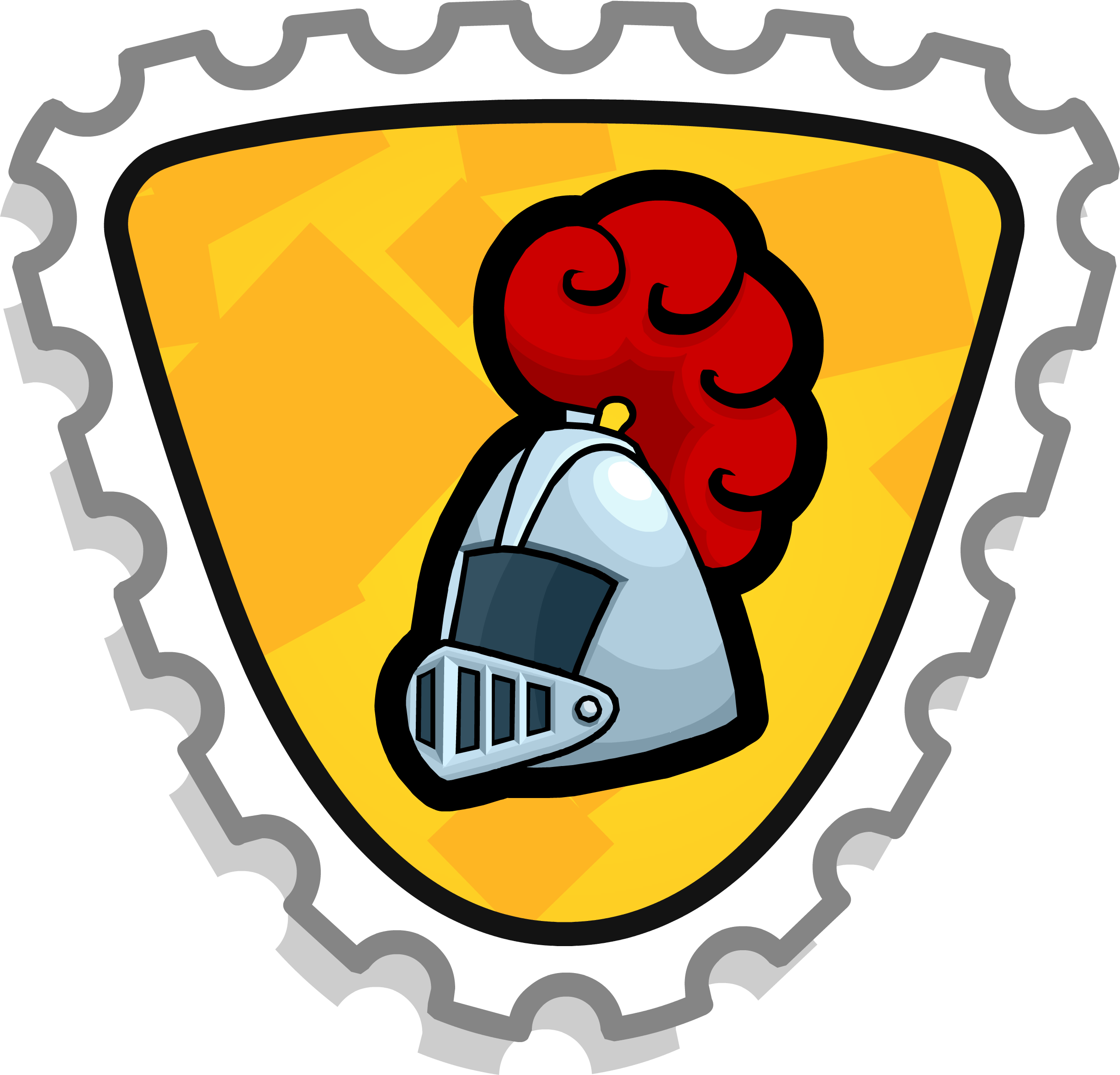 Noble Knight Stamp Hard - Logo Stamp Club Penguin Clipart (2451x2352), Png Download