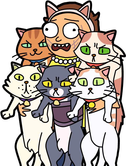 Stray Cat Morty - Pocket Mortys Cat Morty Clipart (486x650), Png Download