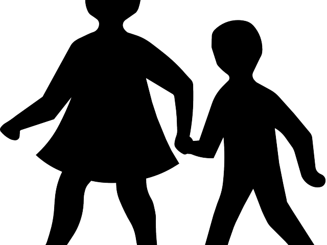 Dirt Road Clipart Black And White - Child Silhouette Clip Art - Png Download (640x480), Png Download